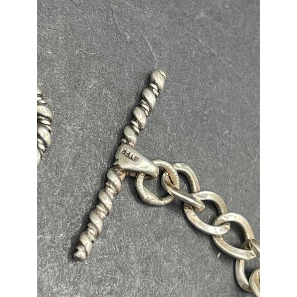 Vtg 925 Sterling Silver Pearl & Sea Creature Dangle Charm Bracelet Sz 7 1/4" 18g - Picture 9 of 10